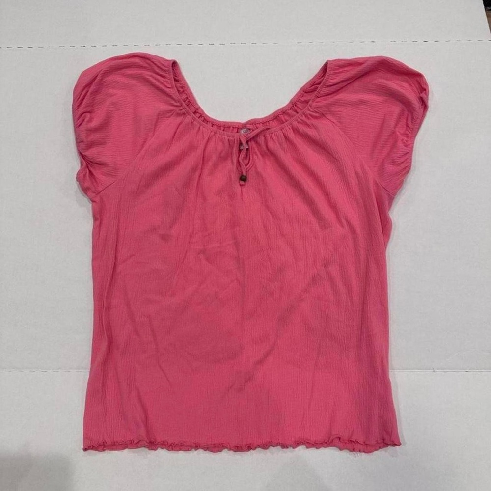 1X Women's Blouse in Vibrant Pink Bobbie Brooks